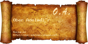 Ober Adelmár névjegykártya